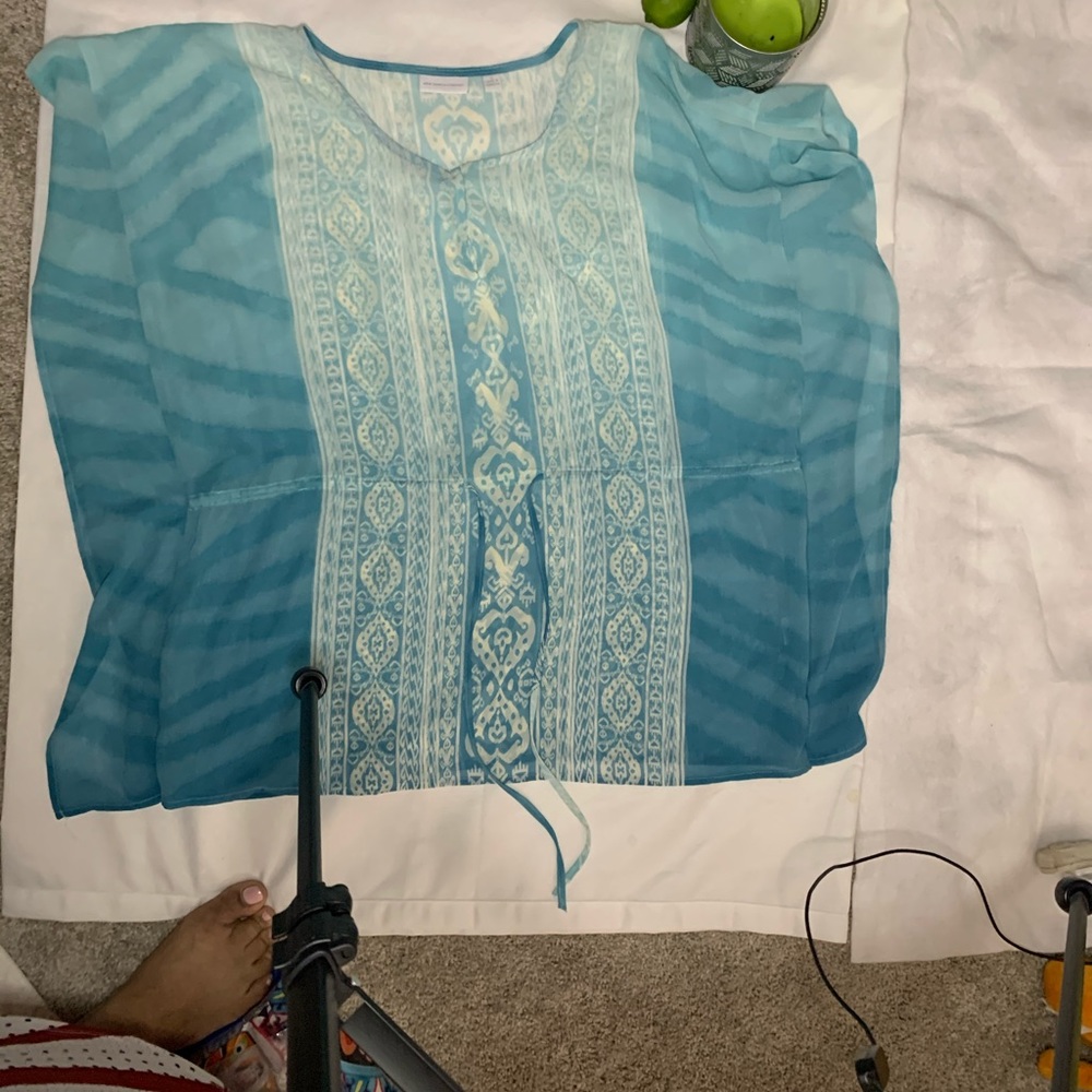 Turquoise plus size top